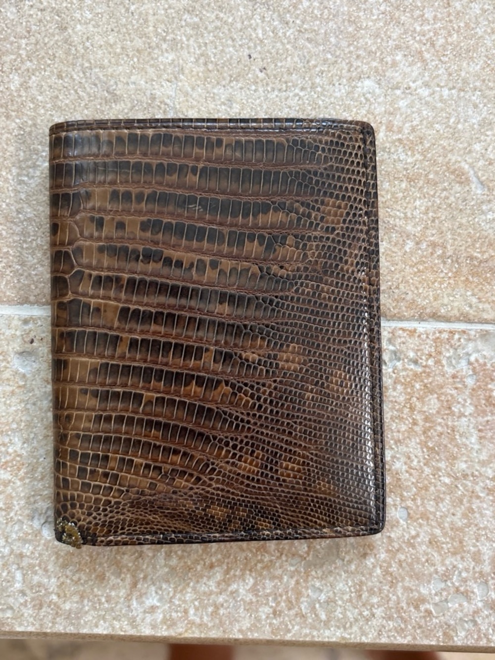 Tom Ford Brown Embossed Leather Card & Key Holder